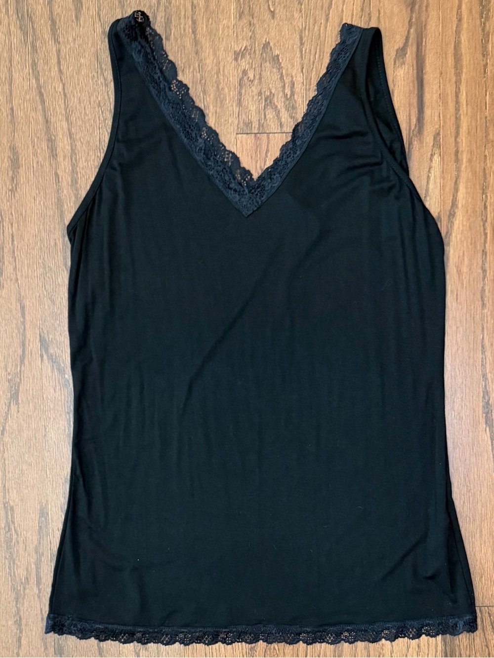 Monoreno Black Lace-Trim V-Neck Camisole Tank Extender NWT
